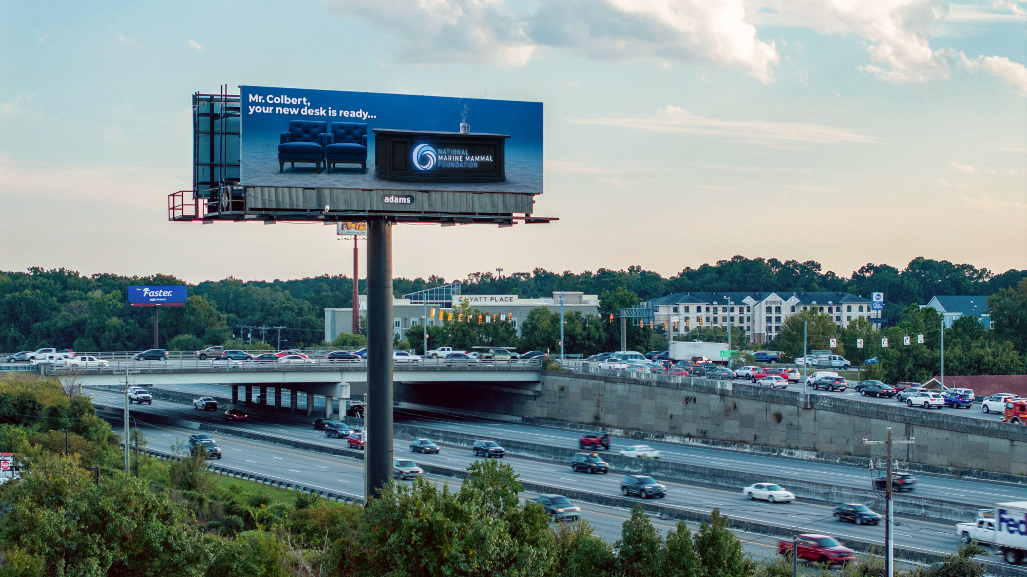 National Marine Mammal Foundation Stephen Colbert Adams Outdoor Digital Billboard in Charleston, SC